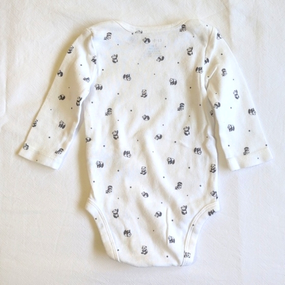 carter's panda bear cotton long sleeve bodysuit diaper shirt 3 months baby - Picture 5 of 5